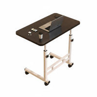 Mobile with Wheels Rolling C-Shaped Table Space-Saving Adjustable C-Shaped Side Desk Spacious Desktop Bedroom Furniture Rounded Corners for Apartment Dwellers, Telecommuting Workers, Students, Small Areas, Living Room, Home Office