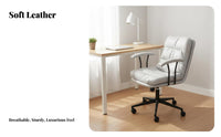 Height Adjustable Armless rotating Chair Minimalist Design Office Furniture with Casters Computer Seating Curved spine supportrest for Students, Home Workers, Adults, Study Room, Small Spaces, Bedroom