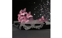 Butterfly Masquerade Mask Adjustable Lace Mask with Rhinestones Ornate for Women