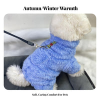Warm Small Dog Fleece Onesie Thickened Four-Legged Pet Pajamas Full Body Coverage for Teacup Breeds, Young Dogs, Cold Weather, Indoor