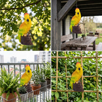 Realistic Parrot Figurine Outdoor Garden Decor Resin Craft