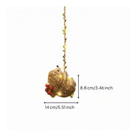 Resin Animal Hanging Ornament Vine Leaf Rope Lighted Hanging Ornament S Hook Garden Decor LED Light for Yard, Patio, Courtyard
