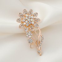 Elegant Rhinestone Brooch Pin for Women, Anti-Exposure Collar Pin, Versatile Fashion Accessory
