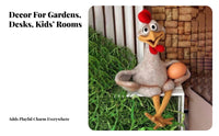Resin Chicken Figurine Comical Chicken Statue Vintage Design Goofy for Collectors, Patio, Desktop, Kitchen