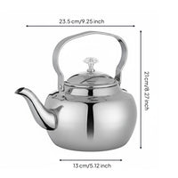 Decorative Knob Stainless Steel Tea Kettle Flat Base Tea Kettle Polished Cookware Easy to Clean