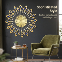Modern Large Wall Clocks for Living Room, Metal Wall Clocks Home Accessories, Wall Hanging Peacock for Restaurant