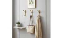 3 Pieces Brass Swan Hook Gold-Toned Household Hardware Space Saving