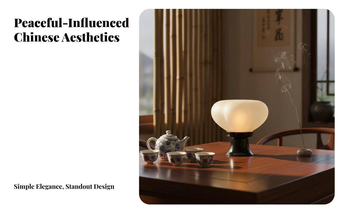 Inspired Chinese Design Table Lantern Soft Warm Radiance Frosted Glass Tealight Shade Gift Boxed for Tea Lovers, Homeowners, Bedroom, Spa
