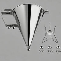 Conical Batter Dispenser with Stand Commercial Batter Dispenser with Press Handle Stainless Steel Funnel for Culinary Professionals