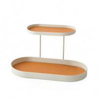Two-Tier Cosmetic Organizer Double-Layer Desktop Storage Tray Modern for Dresser