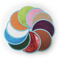 10 Pieces Multi-Texture Sensory Pads with Metal Grommet Textured Sensory Disc Soft Pad Shaggy for Children, Toddlers, Classroom