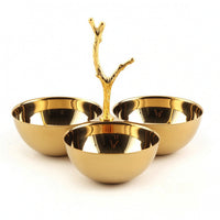 Snack Bowl Stand Gold-Finish Snack Serving Bowl with Stand Candy Dish with Handle Polished Decorative for Hosts, Dining Table
