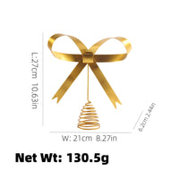 Christmas Bow Tree Finial Luxurious Bow Tree Finial Vintage-Influenced for Holiday Decorating