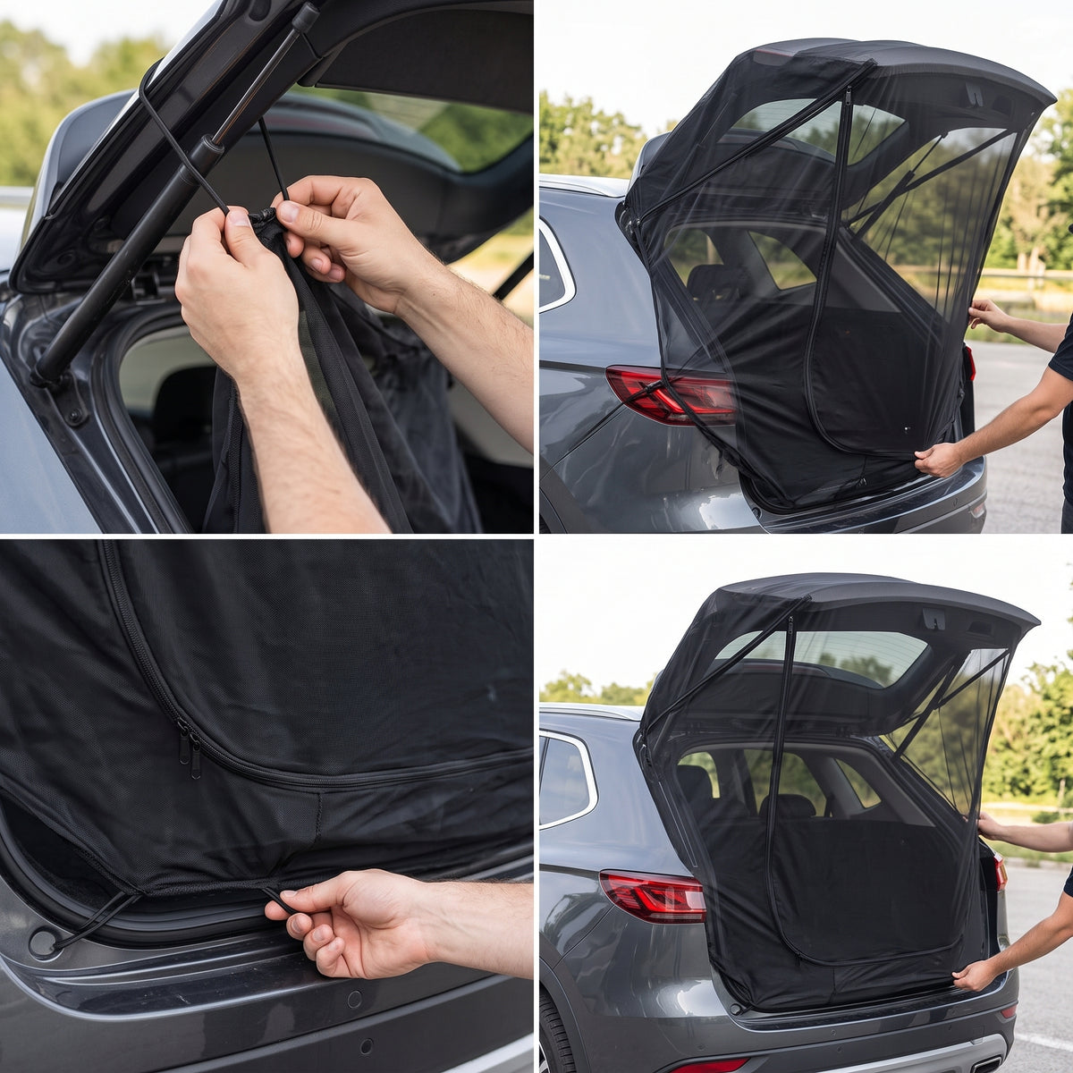 SUV Car Tailgate Screen Tent for Camping and Travel - Insect Net and Sun Shade