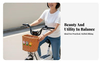 Large Capacity Woven Flower Bike Basket Universal Fit Flower Cycle Basket Easy Installation for Girls, Women, Shopping, Commuting