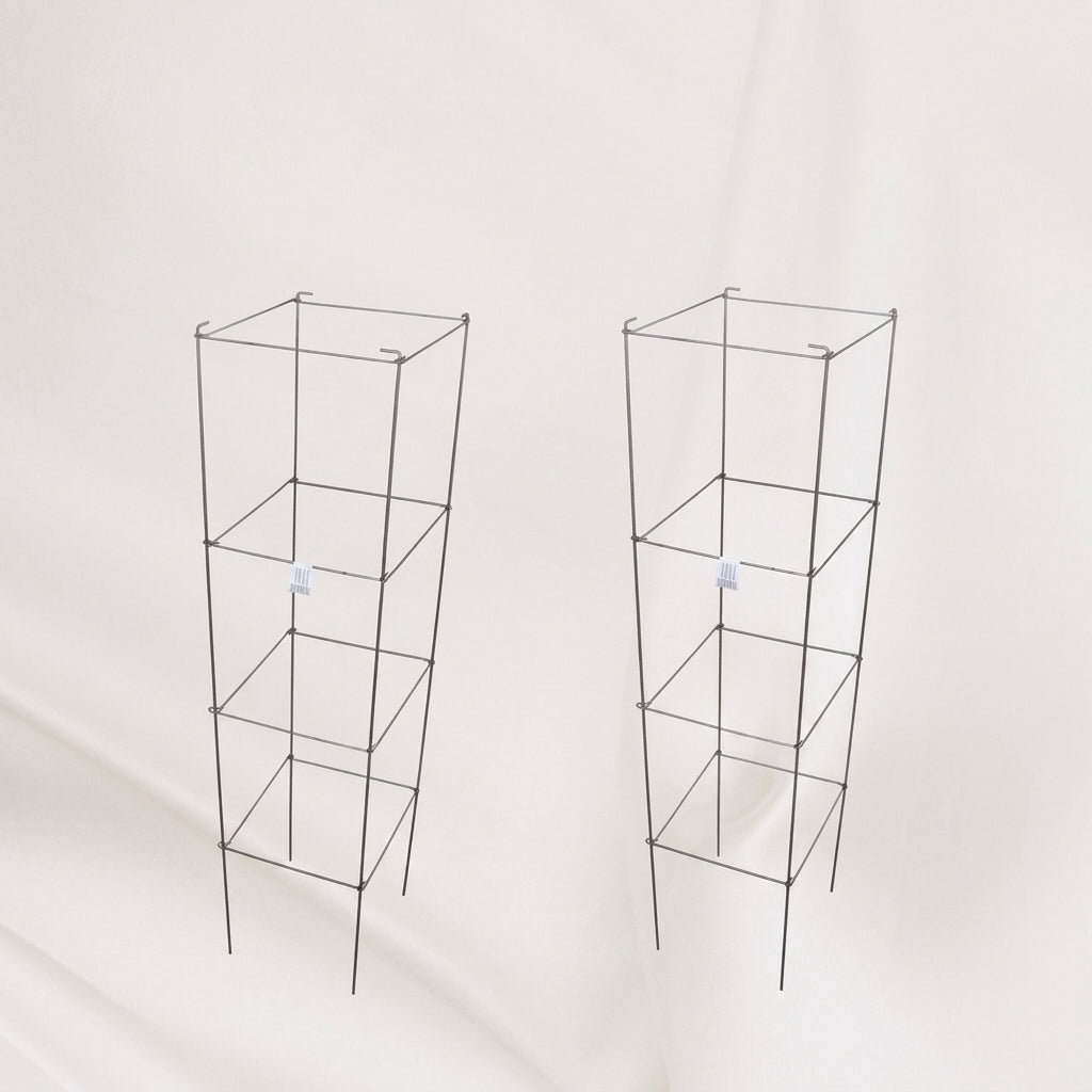 Garden Trellis for Outdoor Plants and Plant Support, Heavy Duty Galvanized Square Cage Structure for Climbing Plants, Foldable Tomato Cage