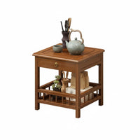 Chinese Design Multi-Tier Tea Shelf Flat Top Surface Multi-Tier Shelving Unit Sturdy Build Side Table Stable Frame for Homeowners, Office Workers, Students, Living Room, Study, Bedroom, Kitchen