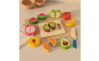 Pretend Play Culinary Items with Cutting Board Educational Culinary Play Props Cutting Interactive Display Fruit and Veggie Toy Set