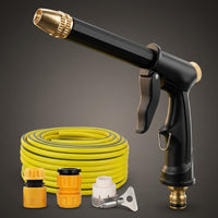 Garden Hose with High Pressure Aluminum Alloy Nozzle for Car Cleaning Kit, Complete Car Wash and Detailing Set with Water Adaptors