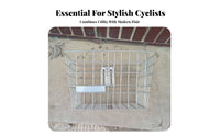 Rust-Resistant Electric Bike Basket Easy Installation Rectangular Wire Bike Basket Heavy Duty for Grocery Runs