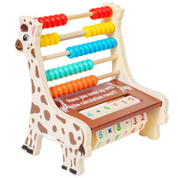 Wooden Counting Toy Cutout Side Panels Preschool Learning Giraffe Abacus Kids Math Toy for Children