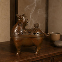 Brass Horse Fragrance Burner Auspicious Design Astrological Horse Fragrance