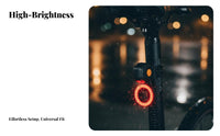 Cycle Tail Light High Brightness Illuminated Cycle Rear Light Long Battery Life Waterproof for Asphalt Cyclists, Commuting