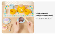 Role-Playing Fun Afternoon Tea Playset Educational Afternoon Tea Toy Set Learn Through Play Pretend Dessert Service Polished Edges for Children, Preschoolers, Toddlers, Kindergarten, Playroom