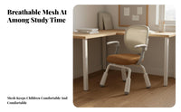 Removable and Washable Cover Adjustable Kids Study Chair Soft Backrest Kids Adjustable Desk Chair Locking Casters for Students, Teenagers, Studying, School, Bedroom, Playroom