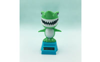 Cartoon Solar-Powered Shark Figurine Compact Car Ornament with Solar Panel Cute Swaying Shark Ornament Whimsical for Drivers
