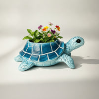 Turtle Planter Resin Turtle-Shaped Planter Outdoor Ornament for Garden, Patio
