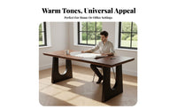 original edge untreated perimeter Slab Table hardwood Wood Conference Desk Walnut Finish Workstation for Design aficionados, Office Managers, Living Room