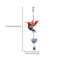 Bird Wind Chime Outdoor Wind Chime with Bell Hanging Decoration Metal Ornament Colorful for Gardeners, Garden, Patio