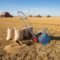 Bag Filling Cart Sturdy Frame Sack Loading Cart Heavy Duty Bag Holder Trolley for Farmers, Warehouse Workers, Farm, Yard