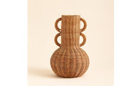 Braided Wicker Vase Rustic Wicker Flower Basket Woven Floor Vase Uncovered Top Interior Decoration Decorative for Dried Flowers