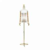 Half Body Dress Form with Stand Stable Metal Base for Trade Display