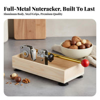 Sturdy Steel Construction Walnut Sheller Tool Includes Shell Catcher Box Macadamia Nut Sheller for Elderly