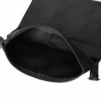 Black Book Sleeve with Front Pocket Soft Book Sleeve with Wrist Strap Slim Reading Accessory Rectangular for Travel, School