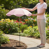 Adjustable Height Plant Protection Umbrella All-Weather Use Garden Stake Umbrella Water Repellent Miniature Sunshade Cooling Effect for Gardeners, Patio, Balcony