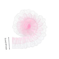 Double-Layer Lace Trim Decorative Lace Ribbon with Ruffles Translucent Ruffled Ribbon for Crafters, Garment Decoration