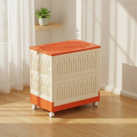 Storage Bins with Lid and Wheels Foldable Storage Bins with Lids for Families, Closet