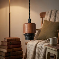 Pendant Light for Living Room and Hanging Lights, Wood E27 Bulb Holder for Bedroom Lighting, 220V E27 Lamp for Kitchen Lighting, Decorative Rope