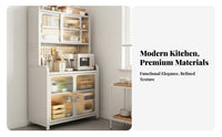 Microwave Stand with Storage Multifunctional Kitchen Hutch with Pegboard Large Capacity Kitchen Rack for Renters, Cooking Enthusiasts, Hallway