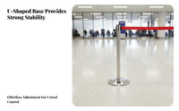 Heavy-Duty Base Retractable Belt Stanchion Anti-Slip Bottom Belt Barrier Post Easy Assembly Queue Line Pole Long-Lasting Construction for Security Personnel, Event Organizers, Business Owners