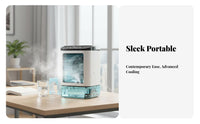 Desktop Misting Fan Cools & Humidifies Portable Misting Fan Twin Mist Spray Mini Air Humidifier for Office, Bedroom, Dorm Room