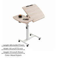 Bedside Rolling Desk Movable Adjustable Reading Stand Space-Saving