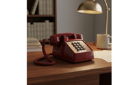 Mechanical Ringer Retro Push-Button Telephone Adjustable Volume Classic Desk Telephone Long-Lasting Construction Home Electronics for Seniors, Office