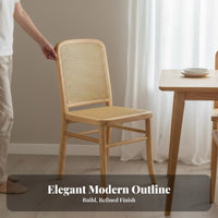 sturdy Wood Legs Woven rear Armchair Japanese Inspired Dining Chair Minimalist visual attraction Seating Furniture Breathable Weaving for Restaurant Owners, Interior Designers, Kitchen, Living Room, Bedroom, Home Office