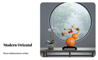 New Chinese Design Desktop Decoration Housewarming Gift Decorative Plate with Stand Chinese Character Decorative Plate Handmade