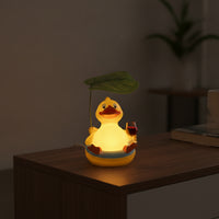 Duck Night Light Warm Glow Duck Lamp with Leaf Canopy Cute for Desk, Kids, Teens